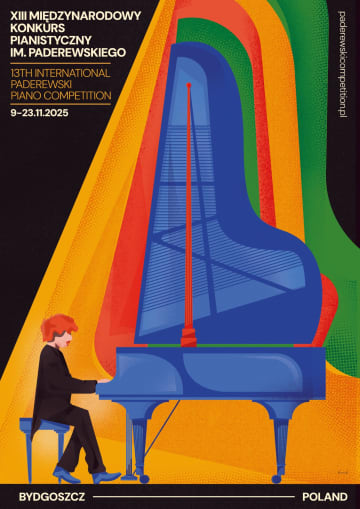 Plakat XIII Międzynarodowy Konkurs Pianistyczny im. I. J. Paderewskiego w Bydgoszczy